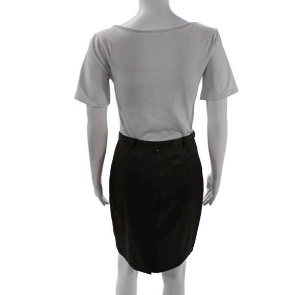 Cynthia Cynthia Steffe Womens Belted Knee Length Pencil Skirt Brown Size 10 - Picture 3 of 7